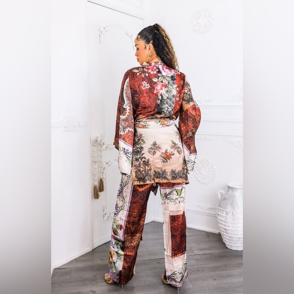 Floral Kimono and Pants Set - Picture 4 of 7